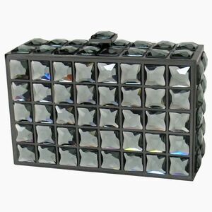 CRYSTAL METAL CLUTCH EVENING BAG y3k